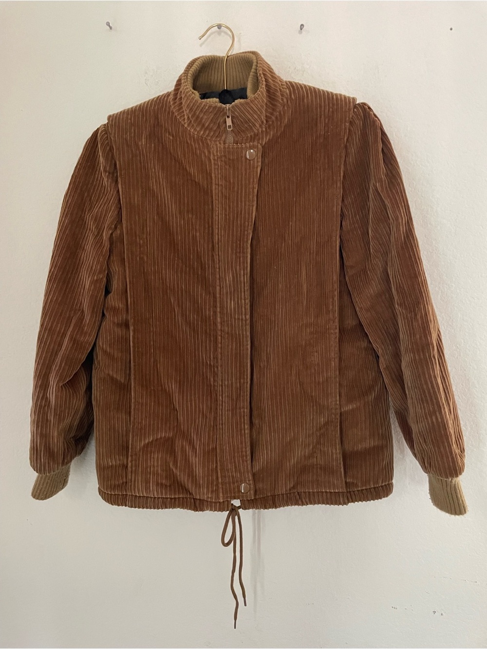 Vintage Casual Corner Brown Corduroy Sherpa Lined Jacket Size 7 Made in Japan